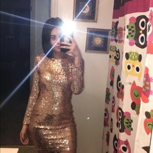 ROSE GOLD SEQUIN DRESS